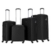 Stargold Set Of 4 Hardside Spinner Abs Trolley Luggage With Number Lock, Black- 20, 24, 28, 32 Inches