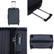 Stargold Set Of 4 Hardside Spinner Abs Trolley Luggage With Number Lock, Black- 20, 24, 28, 32 Inches