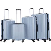 Stargold Set Of 4 Hardside Spinner Abs Trolley Luggage With Number Lock, Silver - 20, 24, 28, 32 Inches