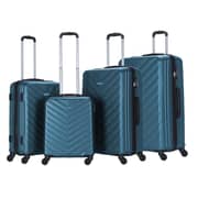 Stargold Set Of 4 Hardside Spinner Abs Trolley Luggage With Number Lock, Indigo Blue - 20, 24, 28, 32 Inches