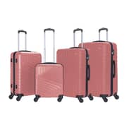 Stargold Set Of 4 Hardside Spinner Abs Trolley Luggage With Number Lock, Rose Pink - 20, 24, 28, 32 Inches