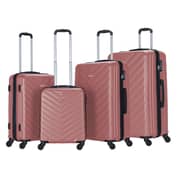 Stargold Set Of 4 Hardside Spinner Abs Trolley Luggage With Number Lock, Rose Pink - 20, 24, 28, 32 Inches