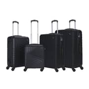 Stargold Set Of 4 Hardside Spinner Abs Trolley Luggage With Number Lock, Black- 20, 24, 28, 32 Inches - Black
