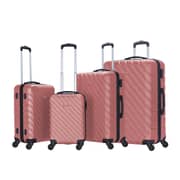 Stargold Set Of 4 Hardside Spinner Abs Trolley Luggage With Number Lock, Rose Pink - 20, 24, 28, 32 Inches