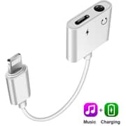 Maxguard 2 In 1 Lightning to 3.5mm Adaptor White