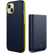Magplus Detachable Wireless Charging Battery Case For iPhone 13 Navy/Yellow
