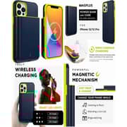 Magplus Detachable Wireless Charging Battery Case For iPhone 12/12 Pro Navy/Yellow