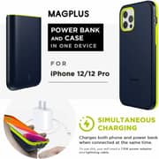 Magplus Detachable Wireless Charging Battery Case For iPhone 12/12 Pro Navy/Yellow