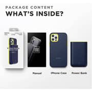 Magplus Detachable Wireless Charging Battery Case For iPhone 12/12 Pro Navy/Yellow