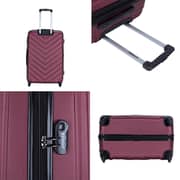 Stargold Set Of 4 Hardside Spinner Abs Trolley Luggage With Number Lock, Burgundy - 20, 24, 28, 32 Inches