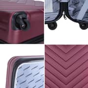 Stargold Set Of 4 Hardside Spinner Abs Trolley Luggage With Number Lock, Burgundy - 20, 24, 28, 32 Inches