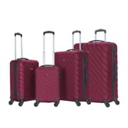 Stargold Set Of 4 Hardside Spinner Abs Trolley Luggage With Number Lock, Burgundy - 20, 24, 28, 32 Inches