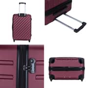 Stargold Set Of 4 Hardside Spinner Abs Trolley Luggage With Number Lock, Burgundy - 20, 24, 28, 32 Inches