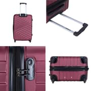 Stargold Set Of 4 Hardside Spinner Abs Trolley Luggage With Number Lock, Burgundy - 20, 24, 28, 32 Inches