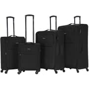 Viptour Set Of 4 Light Weight Polyester Jacqard Trolley Luggage With Number Lock, Charcoal- 20, 24, 28, 32 Inches