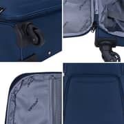 Viptour Set Of 4 Light Weight Polyester Jacqard Trolley Luggage With Number Lock, Navy- 20, 24, 28, 32 Inches