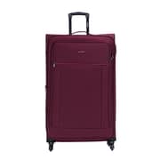 Viptour Set Of 4 Light Weight Polyester Jacqard Trolley Luggage With Number Lock, Burgundy- 20, 24, 28, 32 Inches