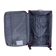 Viptour Set Of 4 Light Weight Polyester Jacqard Trolley Luggage With Number Lock, Burgundy- 20, 24, 28, 32 Inches