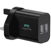 Mycandy Dual Port Wall Charger Black
