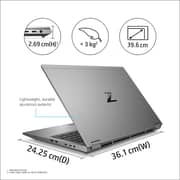 HP Zbook Fury 15 G8 Laptop - 11th Gen 15.6inch FHD, Core i7 2.50GHz 32GB RAM, 1TB SSD, 6GB NVIDIA RTX️ A3000, Win10Pro, Silver, Eng Ar Keyboard (314K3EA) (2021) Middle East Version