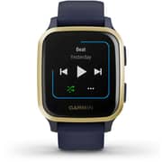 Garmin 010-02426-12 Venu Sq Music Smart Watch Navy Blue/Light Gold