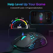 Pictek Rgb Wired Gaming Mouse 10000 Dpi - 6 Programmable Buttons Black