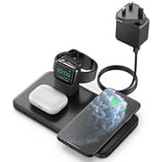Seneo 3 In 1 Wireless Charger Pad Detachable And Magnetic Wireless Charging Stand Black