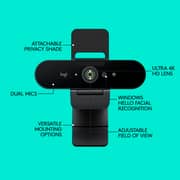 Logitech 4k Pro Webcam, 4k Resolution At 30 Fps, Auto Focus - Black