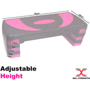 Maxstrength Aerobic Stepper Cardio Fitness Step Board Adjustable Height 5-levels Home Yoga Gym Exercise Training Stepper Pink Black