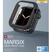 Amazing Thing Marsix Designed For Apple Watch 45mm (series 7) Case Cover With Built In Tempered Glass Screen Protector - Black