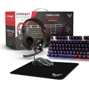 Crown 4 In 1 Keybord + Mouse + Headphone + Mouse Pad Gaming Kit 1.8m Black