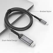 S-tek [2m/6 Ft] Usb Type C To Hdmi Cable, Thunderbolt 3, Hdmi 4k 60hz Uhd Adaptor Compatible For Macbook Pro, Samsung S20, Huawei P20 And Yoga 900, Ipad Pro