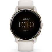 Garmin 0100249612 VENU 2 Plus GPS Smart Watch Cream Gold Stainless Steel Bezel W/Ivory Case and Silicone Band