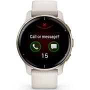 Garmin 0100249612 VENU 2 Plus GPS Smart Watch Cream Gold Stainless Steel Bezel W/Ivory Case and Silicone Band