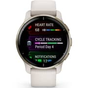 Garmin 0100249612 VENU 2 Plus GPS Smart Watch Cream Gold Stainless Steel Bezel W/Ivory Case and Silicone Band