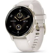 Garmin 0100249612 VENU 2 Plus GPS Smart Watch Cream Gold Stainless Steel Bezel W/Ivory Case and Silicone Band