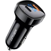 Acefast Dual Port Fast Car Charger Black
