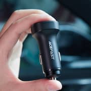 Acefast Dual Port Fast Car Charger Black