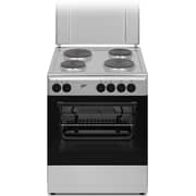 Milton Electric Cooking Range 4 Burner Hot Plates With Oven Silver Colour Size (60 X 60) Cm Made In Turkey Model Fs6058hps 1-years Brand Warranty.