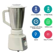 Nobel Blender Stainless Steel 1.5 Litres 350w 2 Speed - Pulse Spill Proof Lid Anti Slip Chopper & Grinder