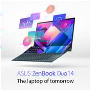 ASUS ZenBook Duo 14 (2021) Laptop - 11th Gen / Intel Core i7-1195G7 / 14inch FHD / 16GB RAM / 1TB SSD / 2GB NVIDIA GeForce MX450 Graphics / Windows 11 Home / English & Arabic Keyboard / Blue / Middle East Version - [UX482EGR-HY373W]