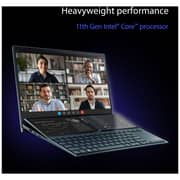 ASUS ZenBook Duo 14 (2021) Laptop - 11th Gen / Intel Core i7-1195G7 / 14inch FHD / 16GB RAM / 1TB SSD / 2GB NVIDIA GeForce MX450 Graphics / Windows 11 Home / English & Arabic Keyboard / Blue / Middle East Version - [UX482EGR-HY373W]