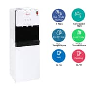 Nobel Water Dispenser Free Standing White Cabinet Hot, Normal And Cool R134a 3 Taps