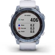 Garmin 010-02540-25 Fenix 7 Sapphire Solar Smart Watch with Whitestone Band White/Blue