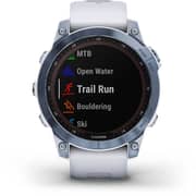 Garmin 010-02540-25 Fenix 7 Sapphire Solar Smart Watch with Whitestone Band White/Blue