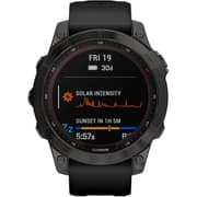 Garmin 0100254021 Fenix 7 Sapphire Solar Smart Watch 47mm Carbon Grey DLC Titanium With Black Band