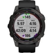 Garmin 0100254021 Fenix 7 Sapphire Solar Smart Watch 47mm Carbon Grey DLC Titanium With Black Band