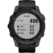 Garmin 0100254021 Fenix 7 Sapphire Solar Smart Watch 47mm Carbon Grey DLC Titanium With Black Band