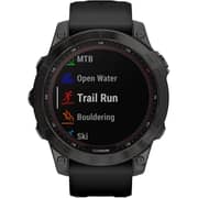 Garmin 0100254021 Fenix 7 Sapphire Solar Smart Watch 47mm Carbon Grey DLC Titanium With Black Band