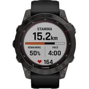 Garmin 0100254021 Fenix 7 Sapphire Solar Smart Watch 47mm Carbon Grey DLC Titanium With Black Band